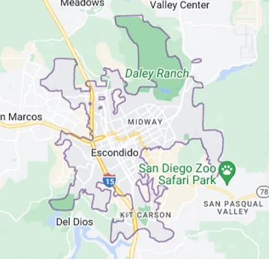 Escondido area map