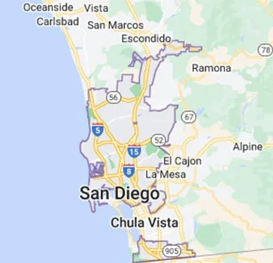 San Diego area map